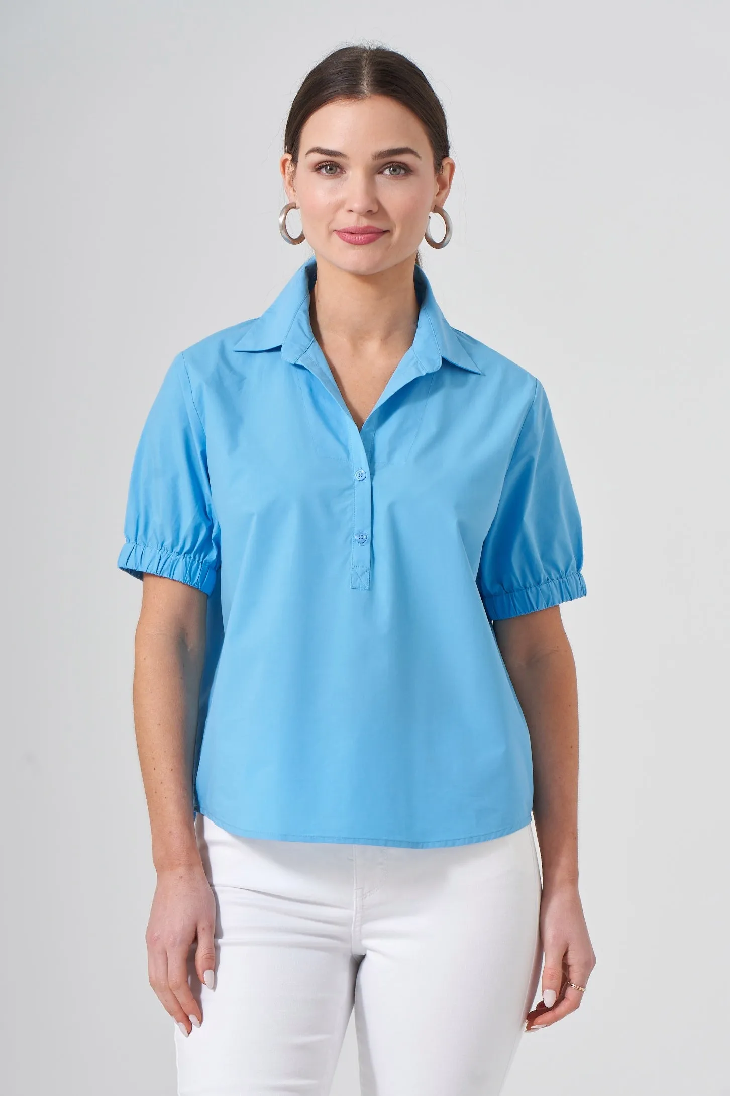 25" Short Sleeve Pullover with Elastic Cuff