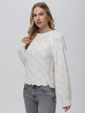 Athena: Pointelle Bow Back Sweater