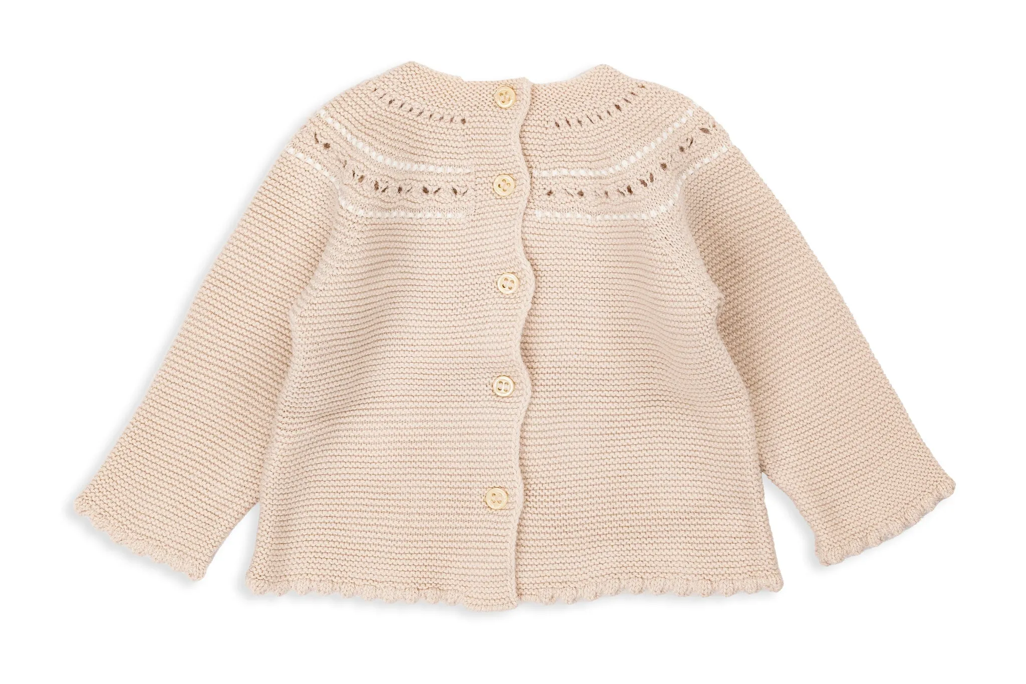 Beige Sand Ivory Three-Piece Knit Baby Set