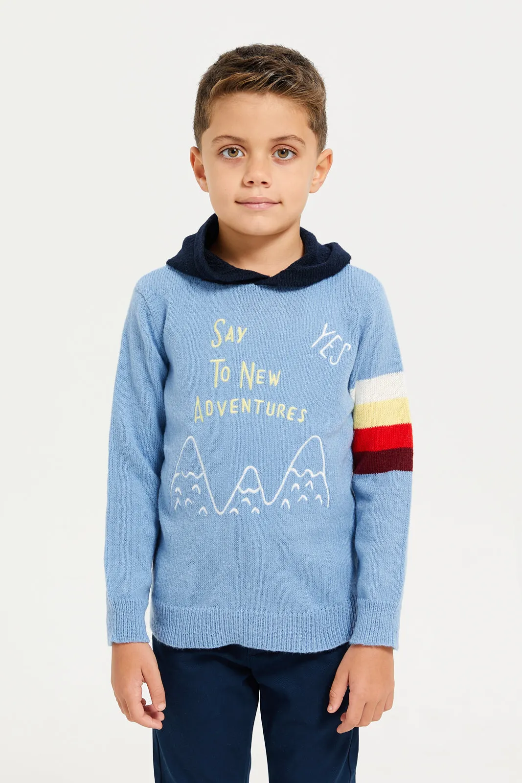 Boys Blue Hooded Sweater