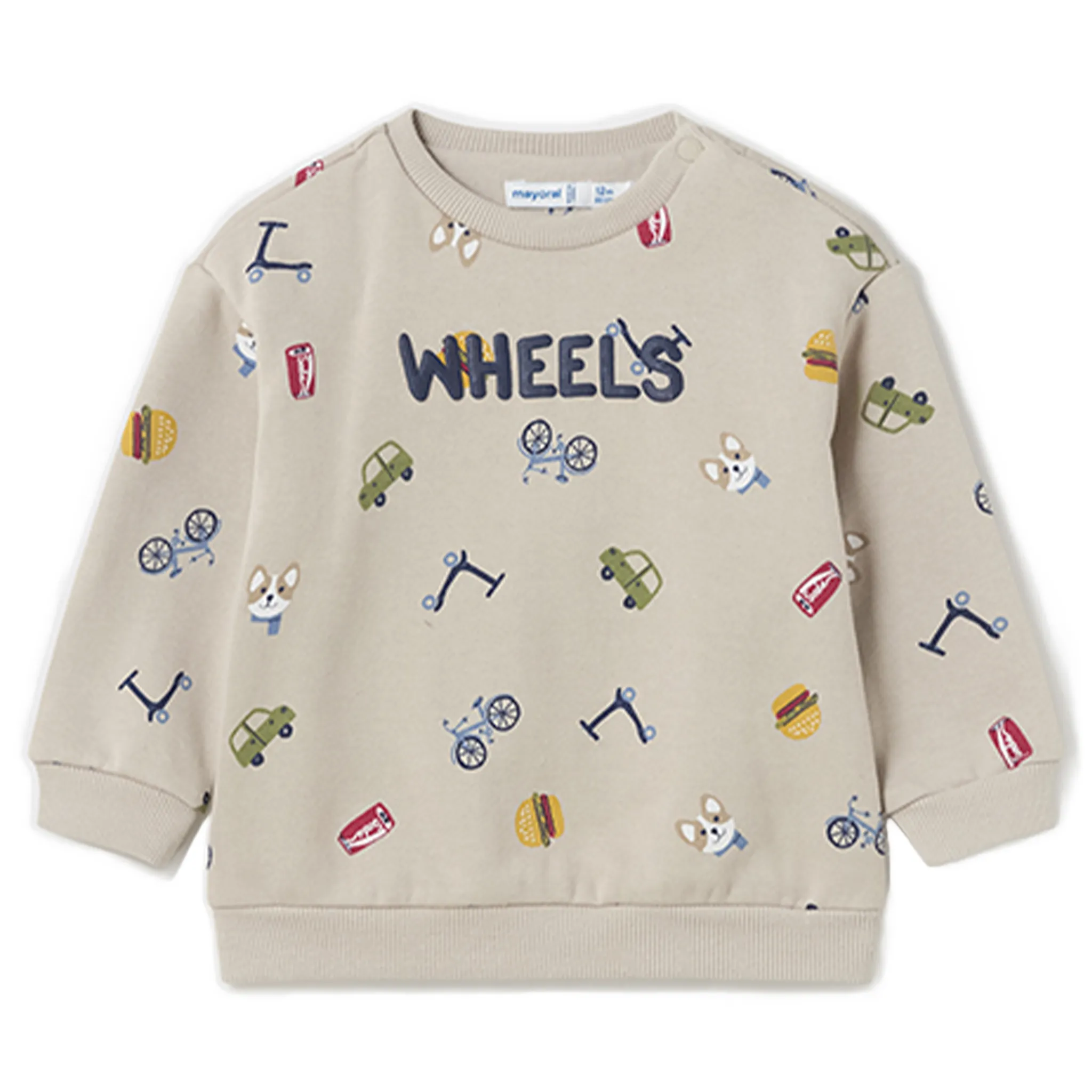 Boys Wheels Printed Pullover For Kids