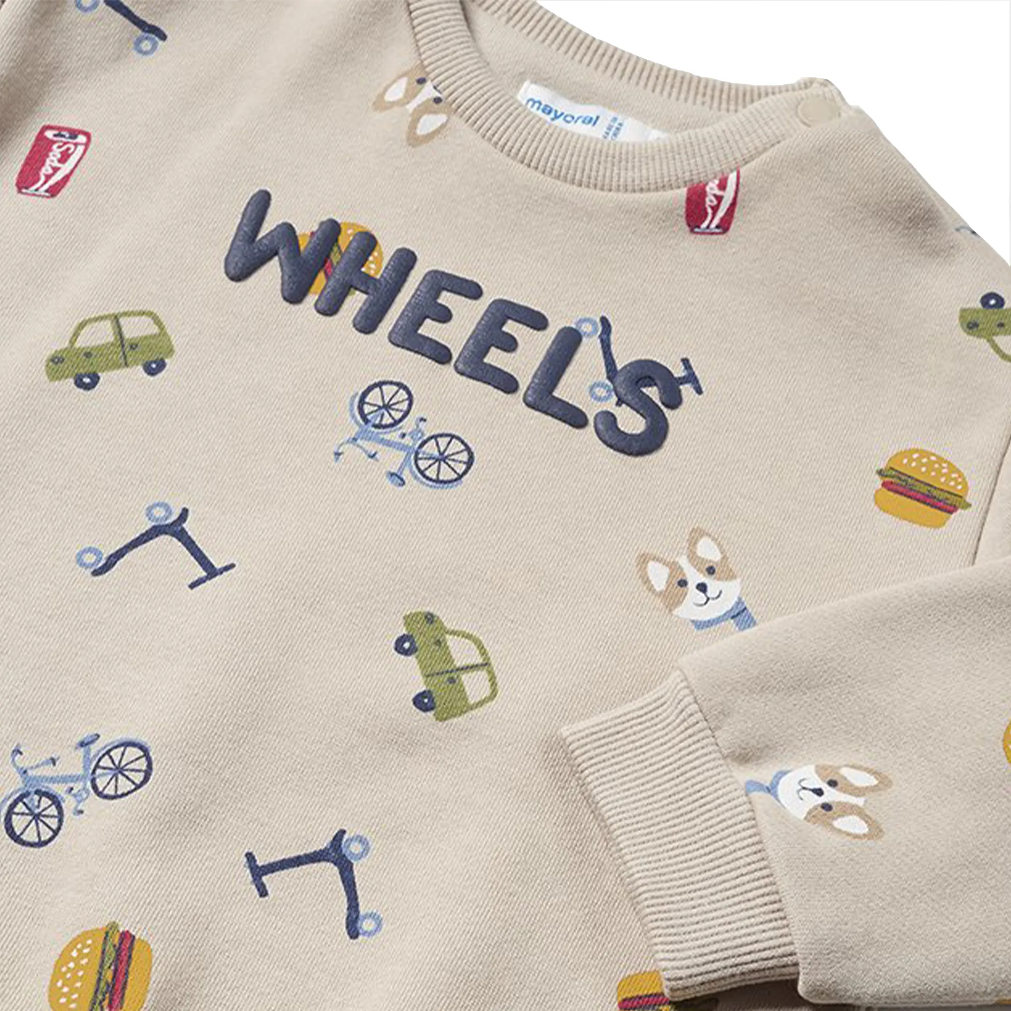 Boys Wheels Printed Pullover For Kids