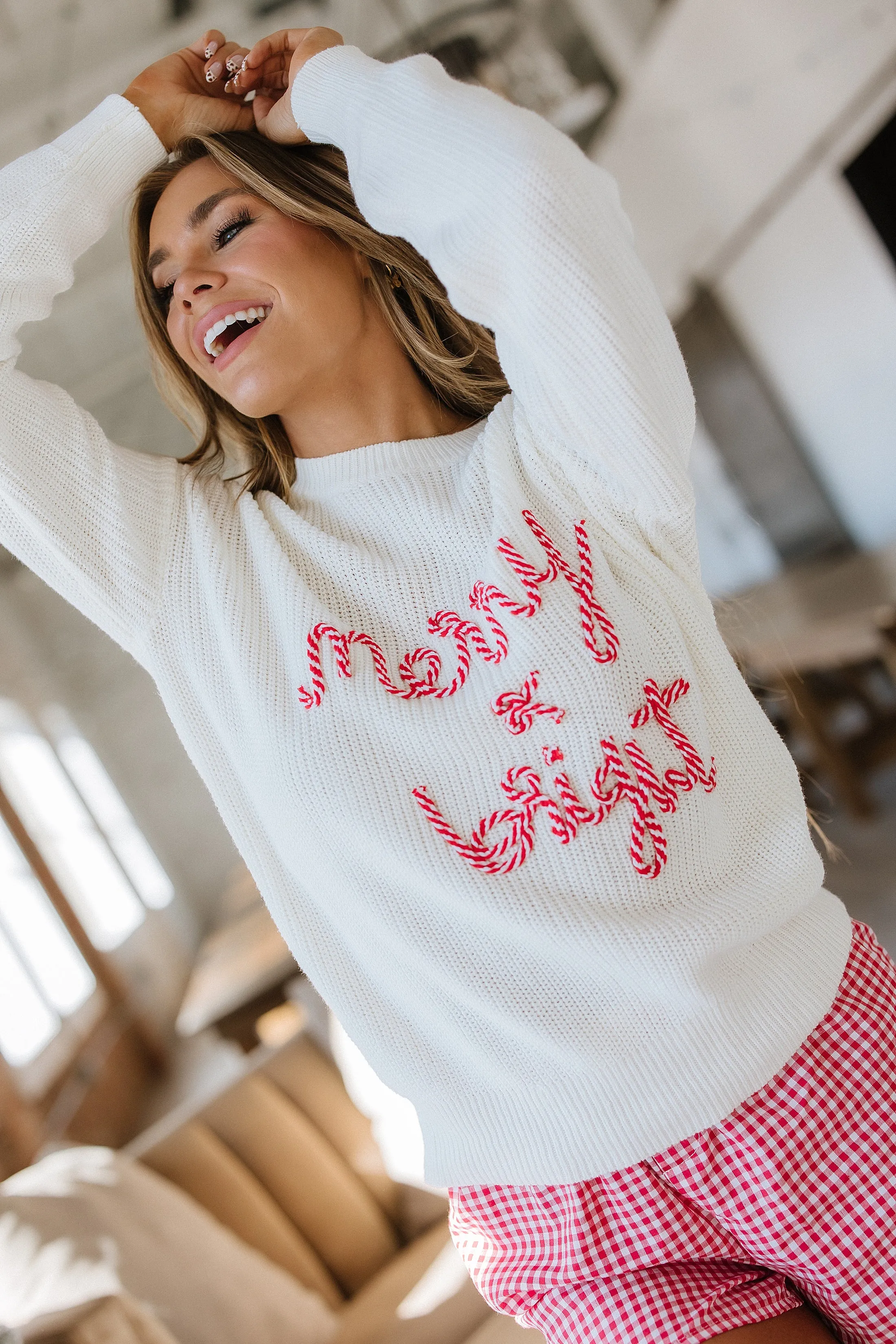 Candy Cane Merry & Bright Sweater | S-XL