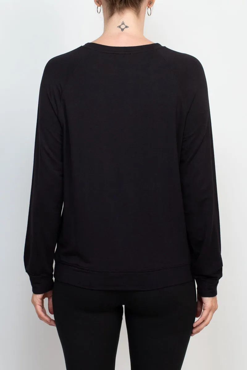 Carmen Marc Valvo Crew Neck long Sleeve Elastic Cuff’s Embellished Sweater