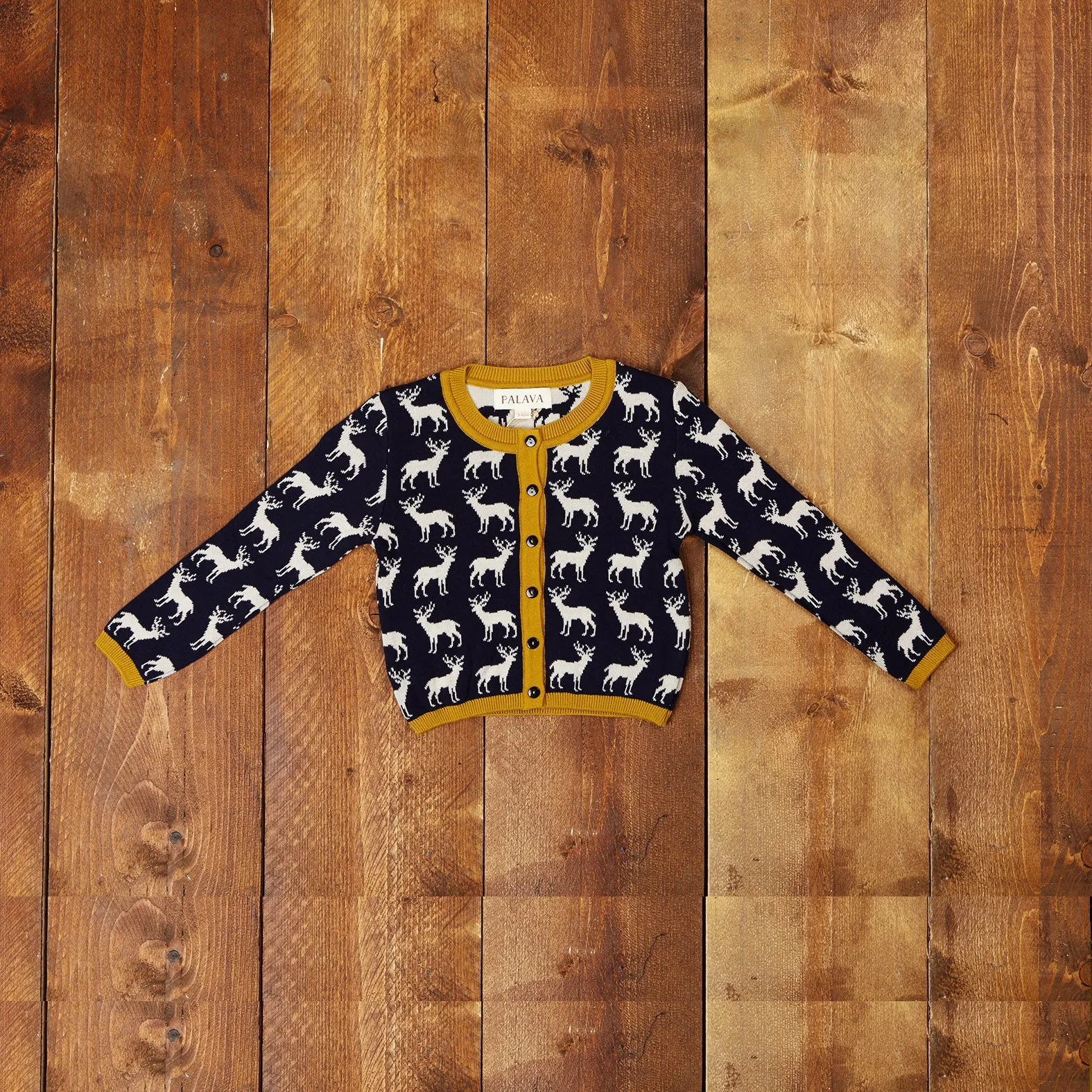 Children's Cardigan - Navy Reindeer