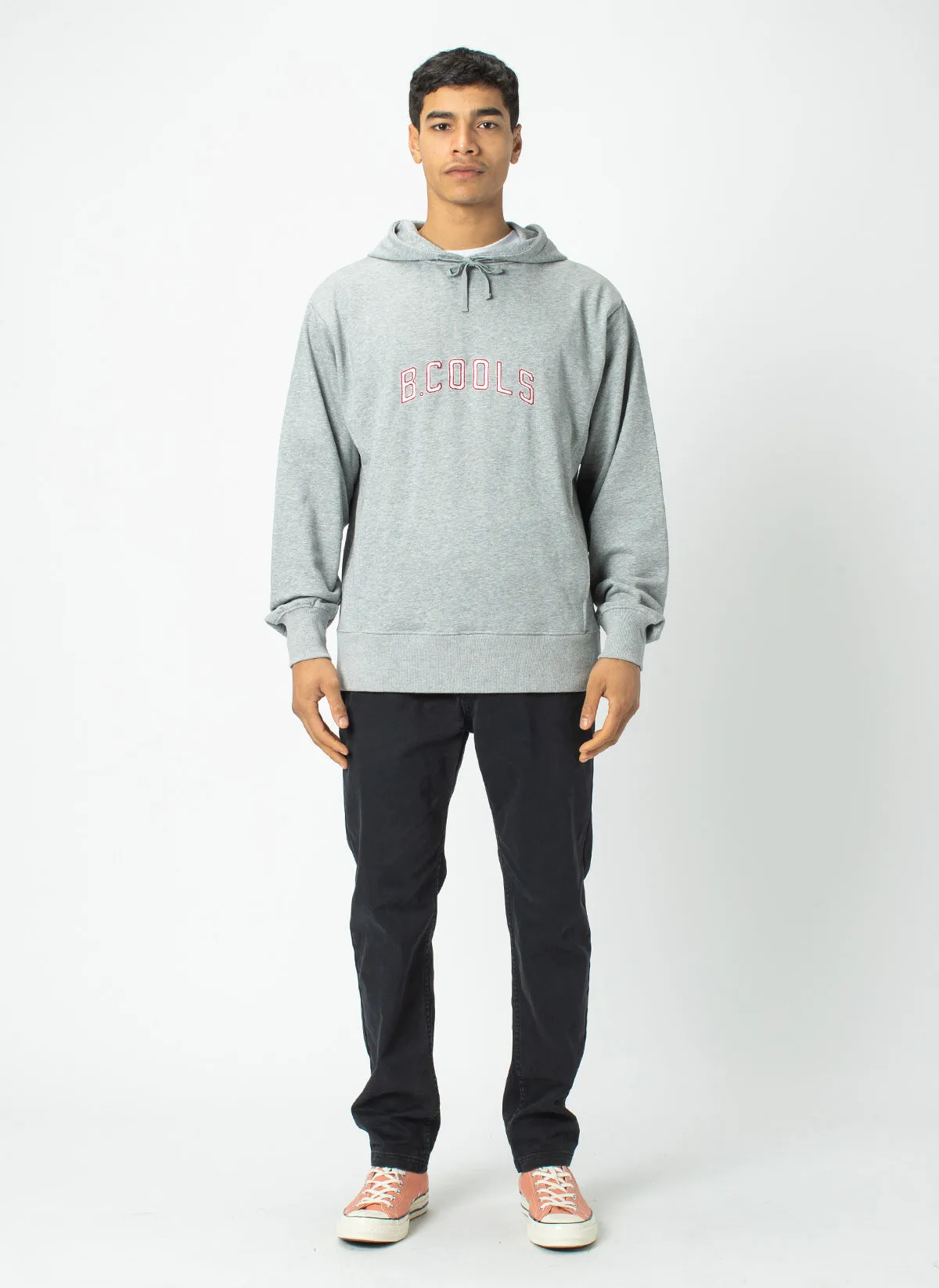 College Hood Sweatshirt Grey Melange