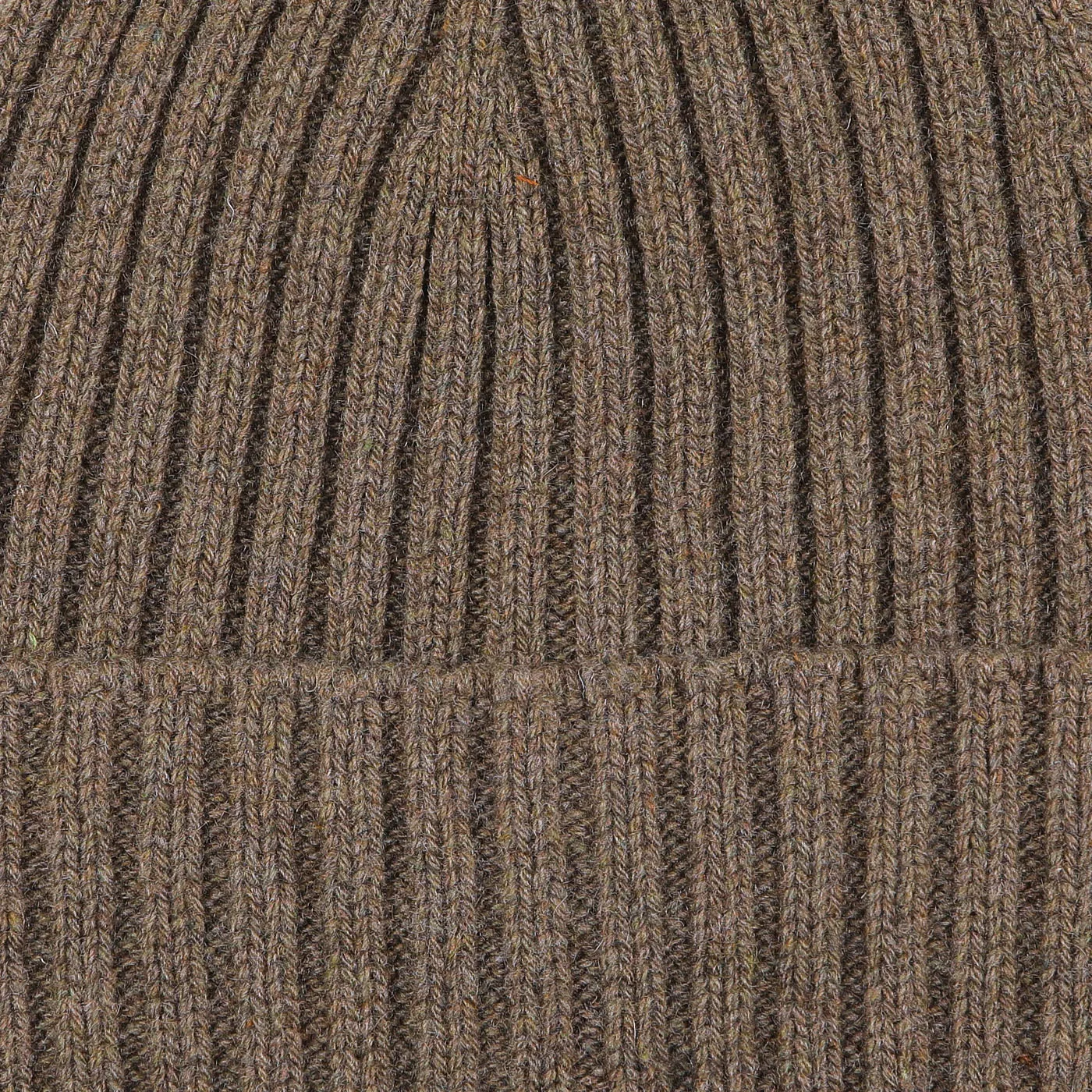 Corteccia Brown Ribbed Cashmere Beanie