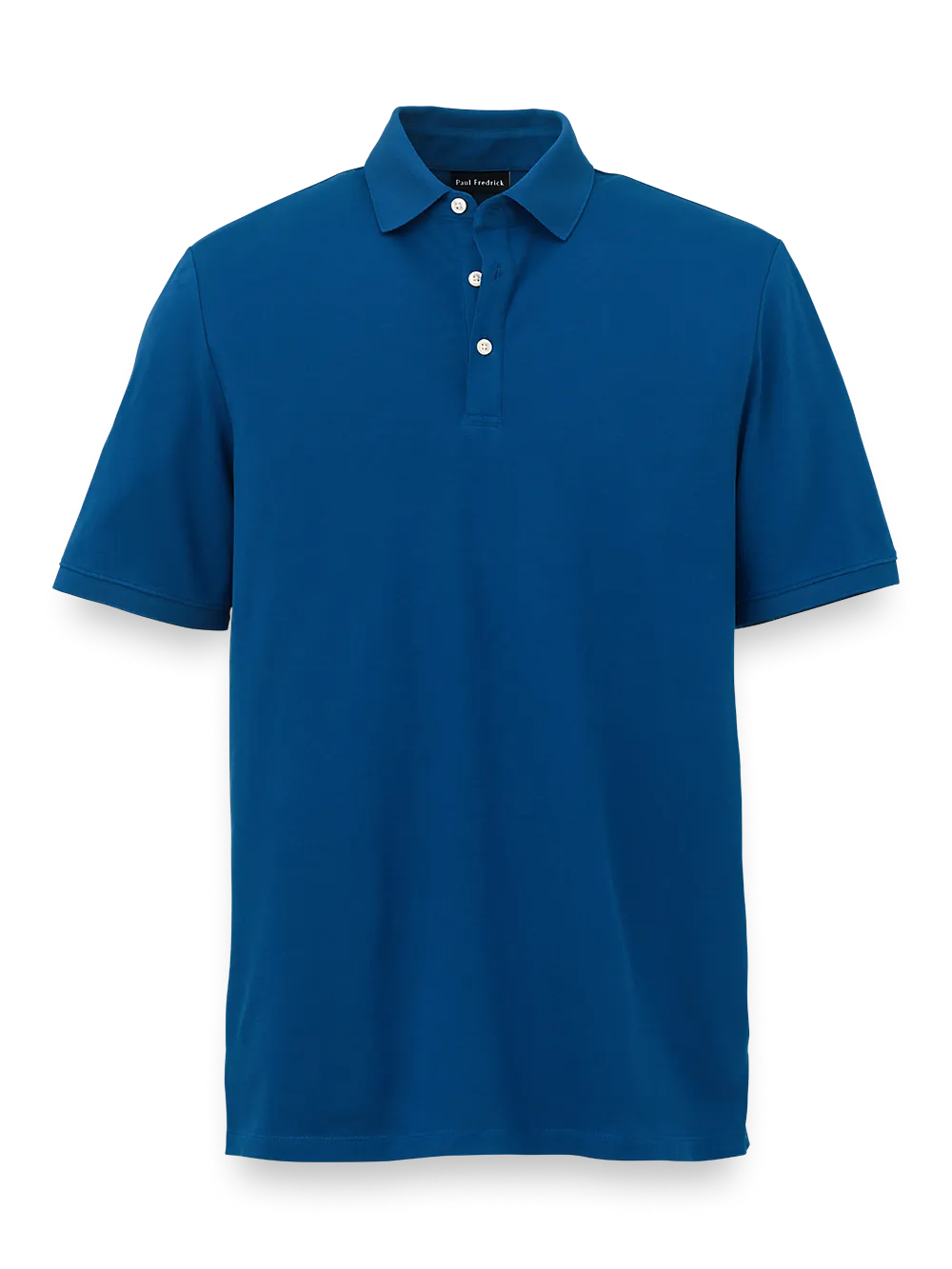 Cotton Blend Three Button Polo - Navy