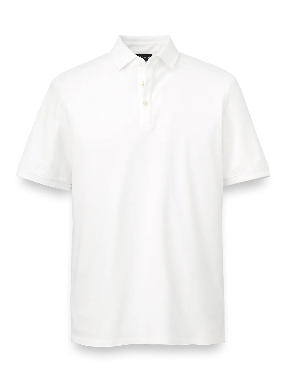 Cotton Blend Three Button Polo - White