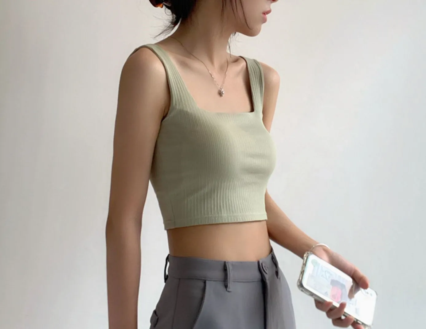 Cropped Tank Top with Built-in Paddings (preorder/ 5 colours)