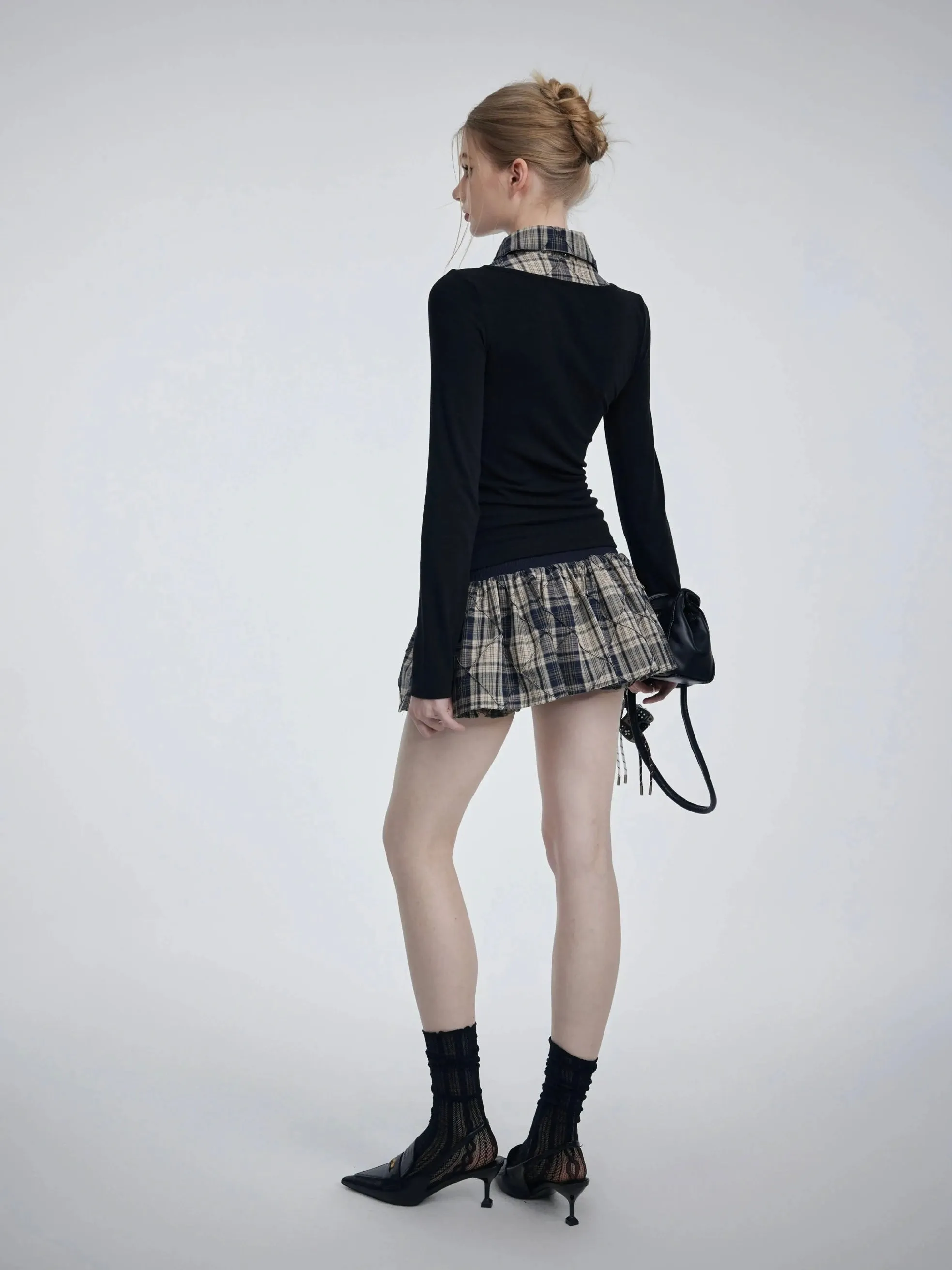 [Customizable] Campus Chic School Girl Mini Dress Sweater Set