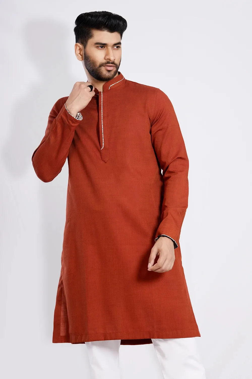 Cut & Sew Slim Fit Panjabi