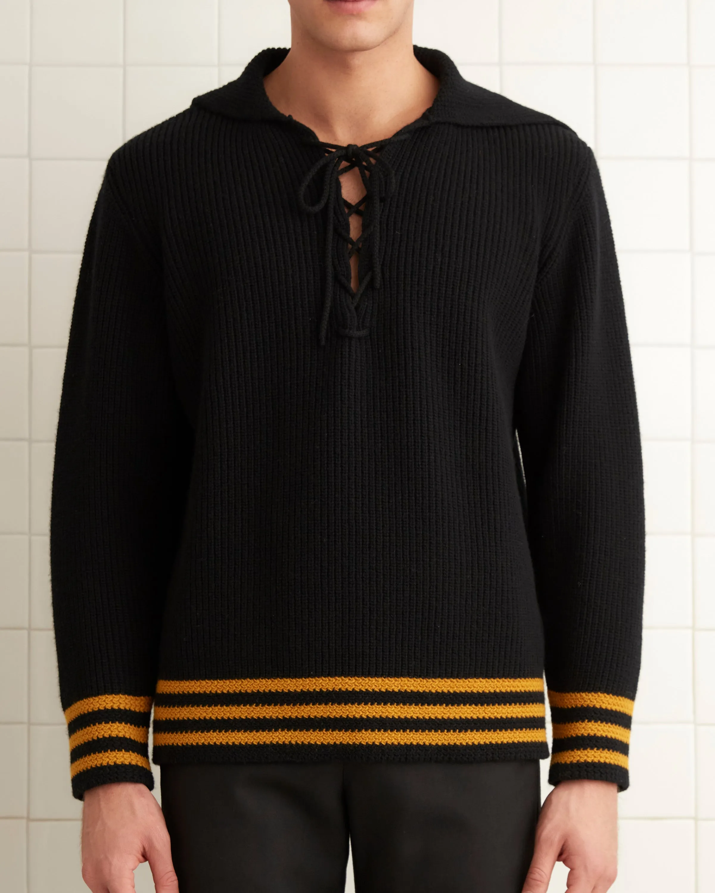 Deck Stripe Sweater - Black