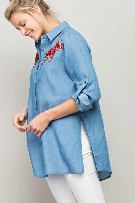 Desert Rose Denim Long Shirt