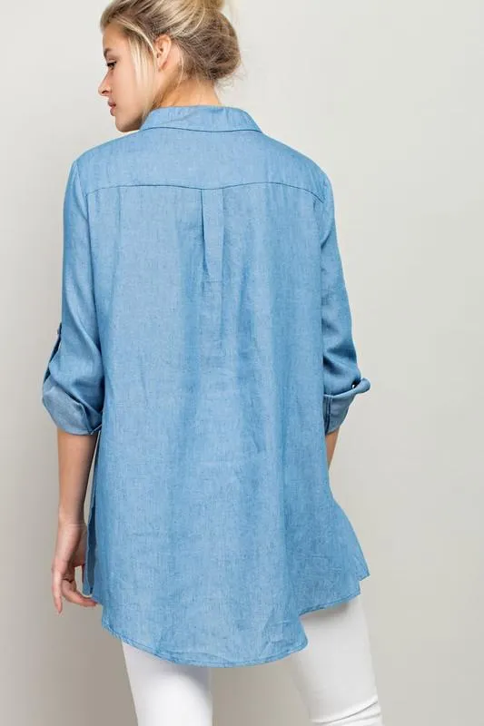 Desert Rose Denim Long Shirt