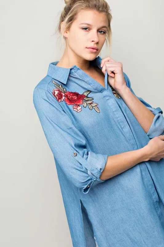 Desert Rose Denim Long Shirt