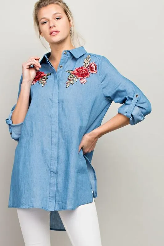 Desert Rose Denim Long Shirt