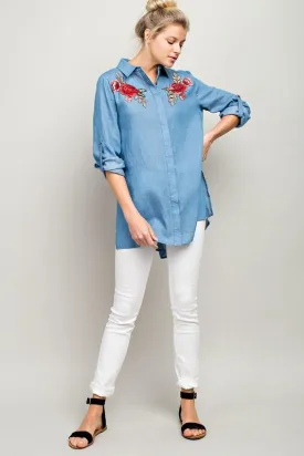 Desert Rose Denim Long Shirt