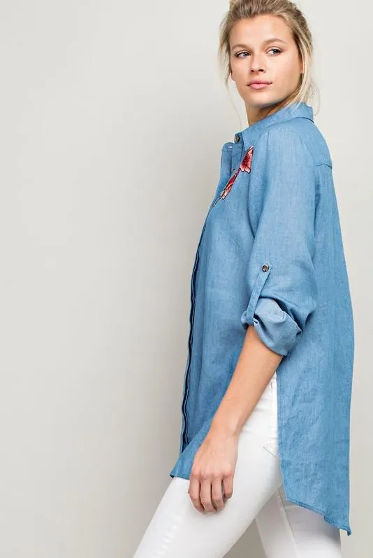 Desert Rose Denim Long Shirt