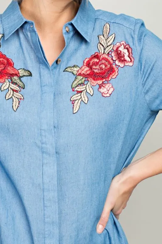 Desert Rose Denim Long Shirt