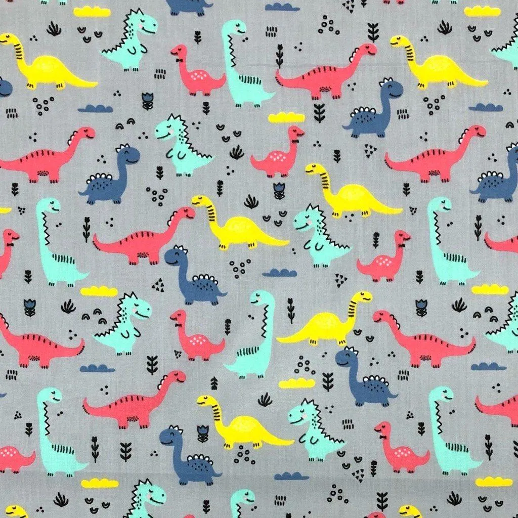 Dinosaurs Polycotton Fabric