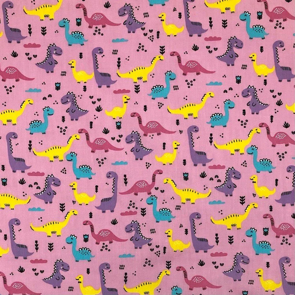 Dinosaurs Polycotton Fabric