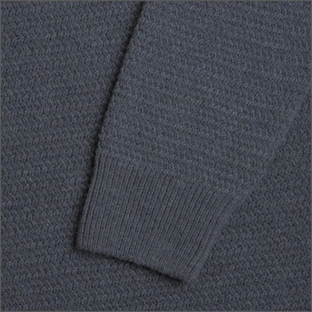 Drifter Blue Chunky Knit Crew Neck^