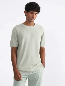 ETA Sage Self Pattern Cotton Slim-Fit T-Shirt