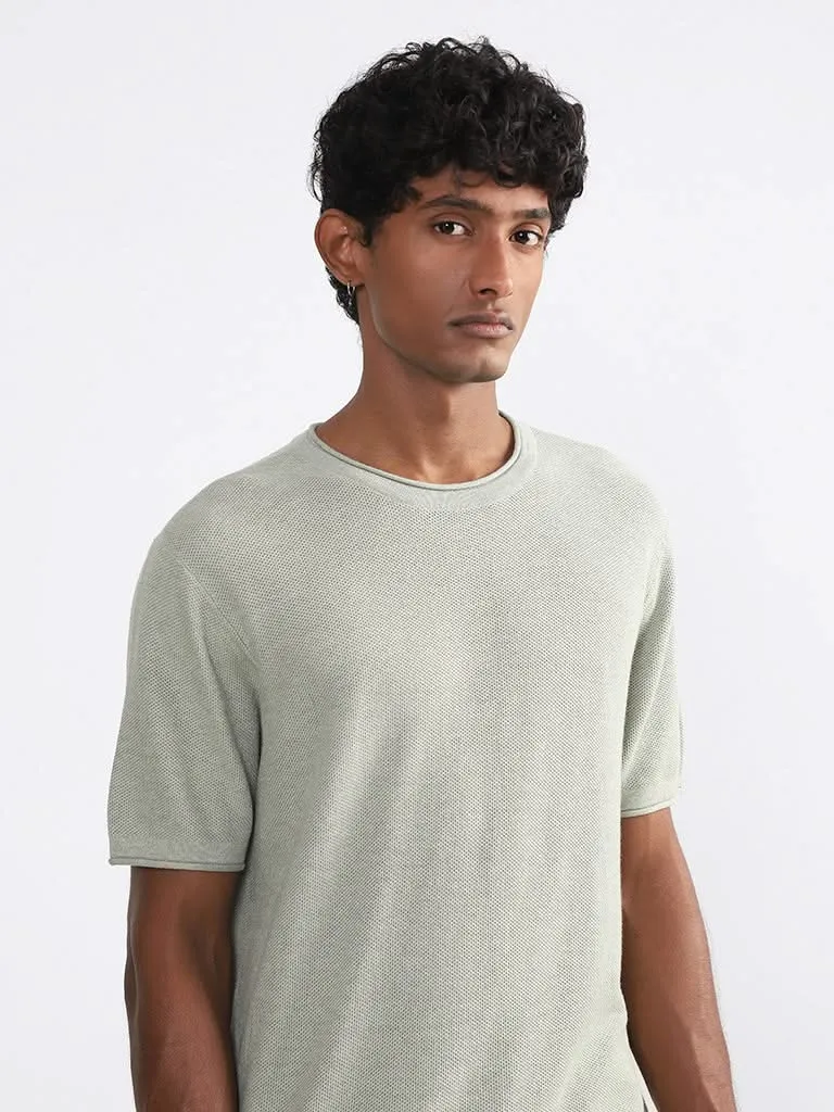 ETA Sage Self Pattern Cotton Slim-Fit T-Shirt