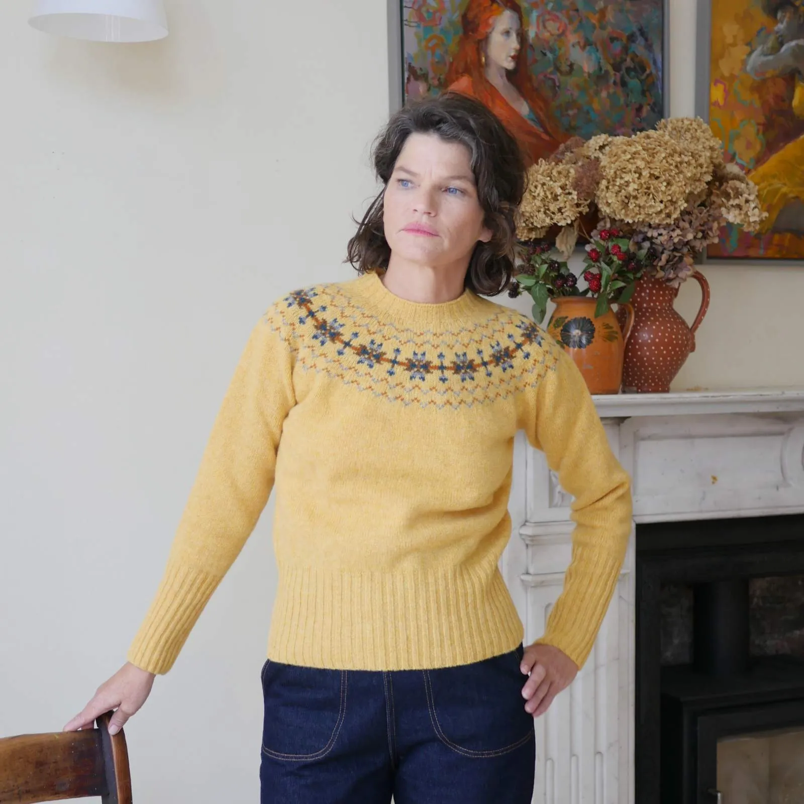 Fair Isle Crew Neck Jumper - Maize