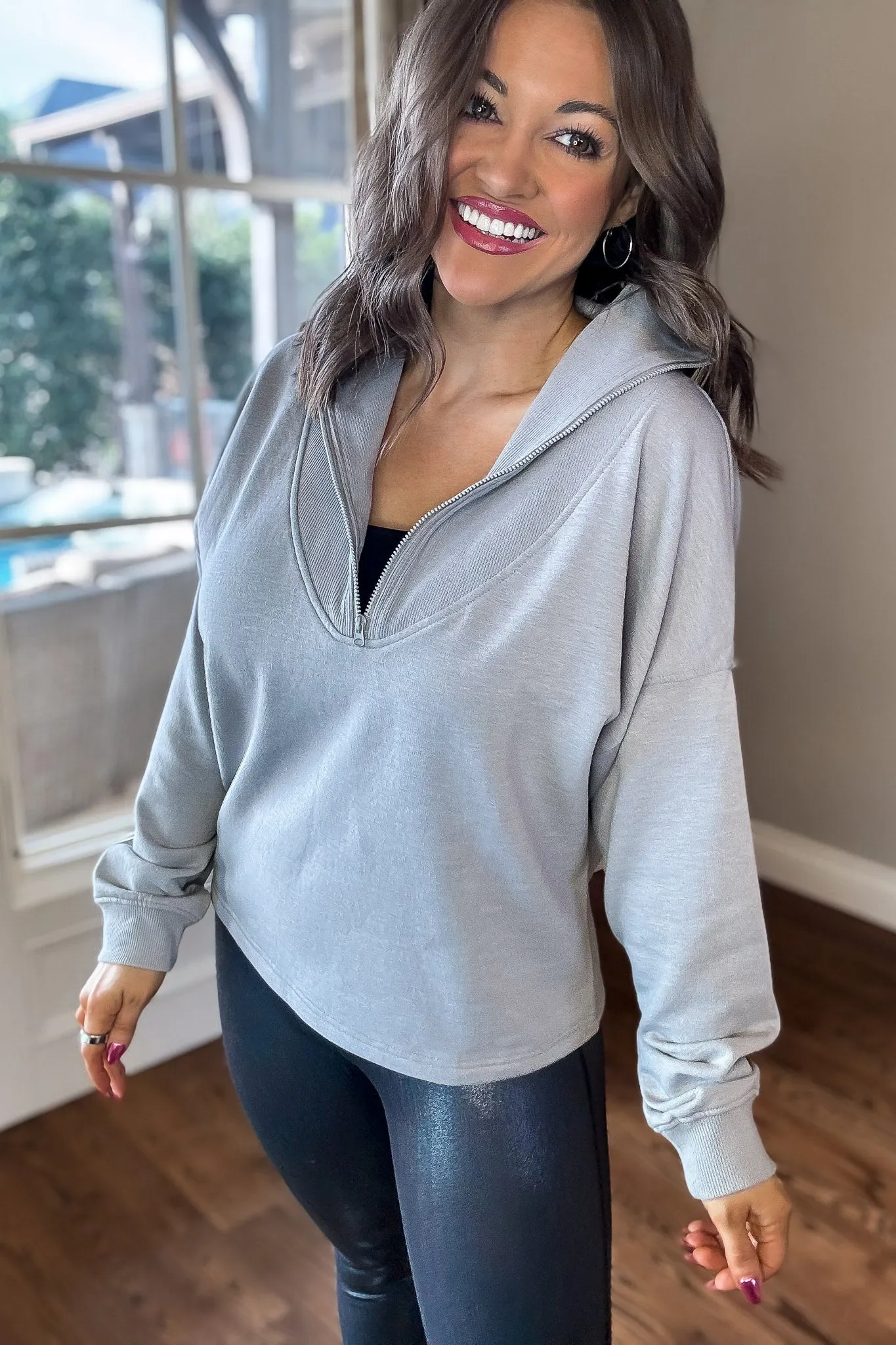 Feeling Alive Heather Grey Pullover