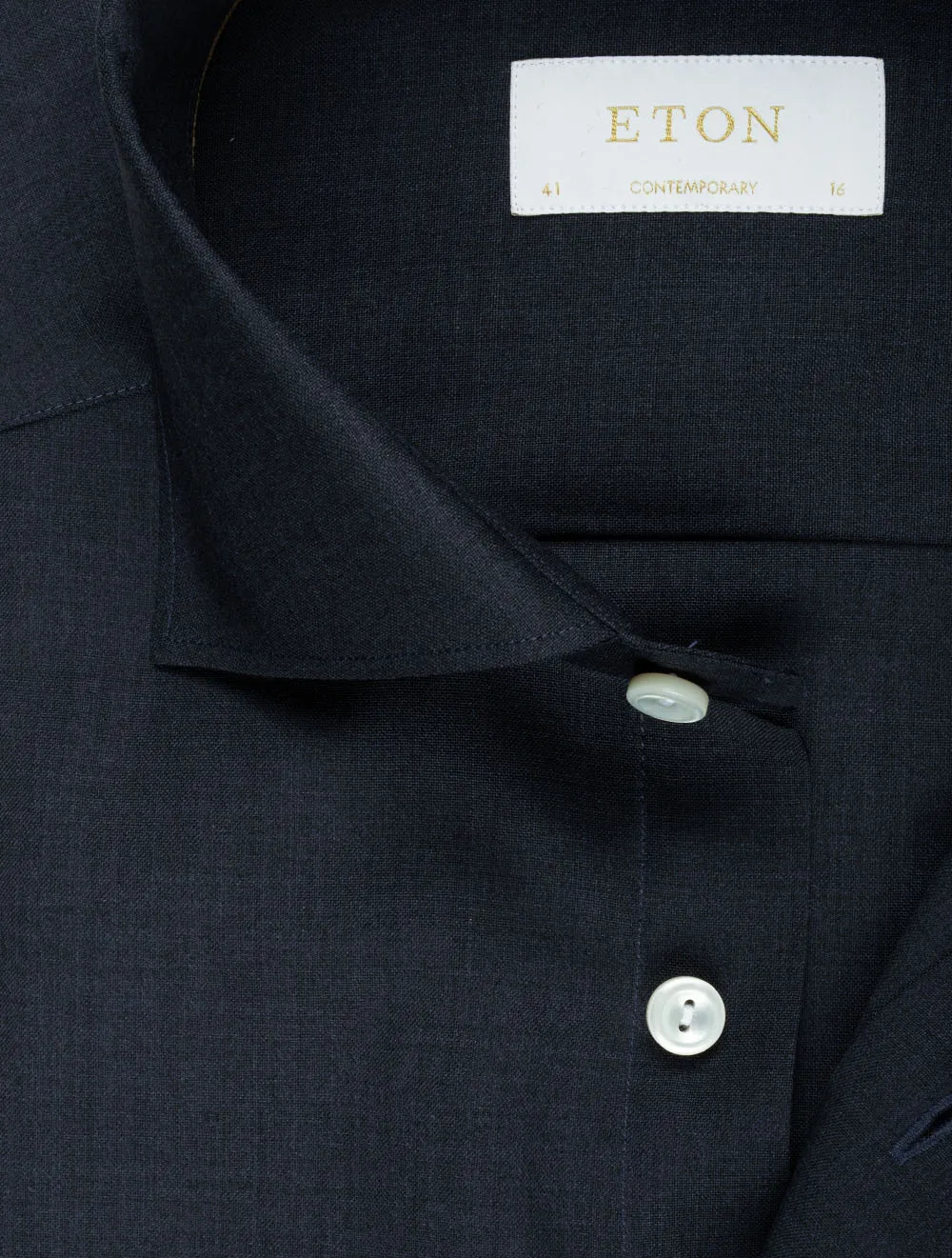 Fine Wool Contemporary Shirt Navy