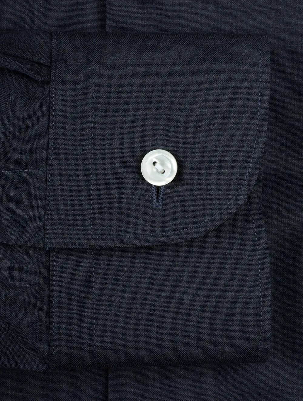 Fine Wool Contemporary Shirt Navy