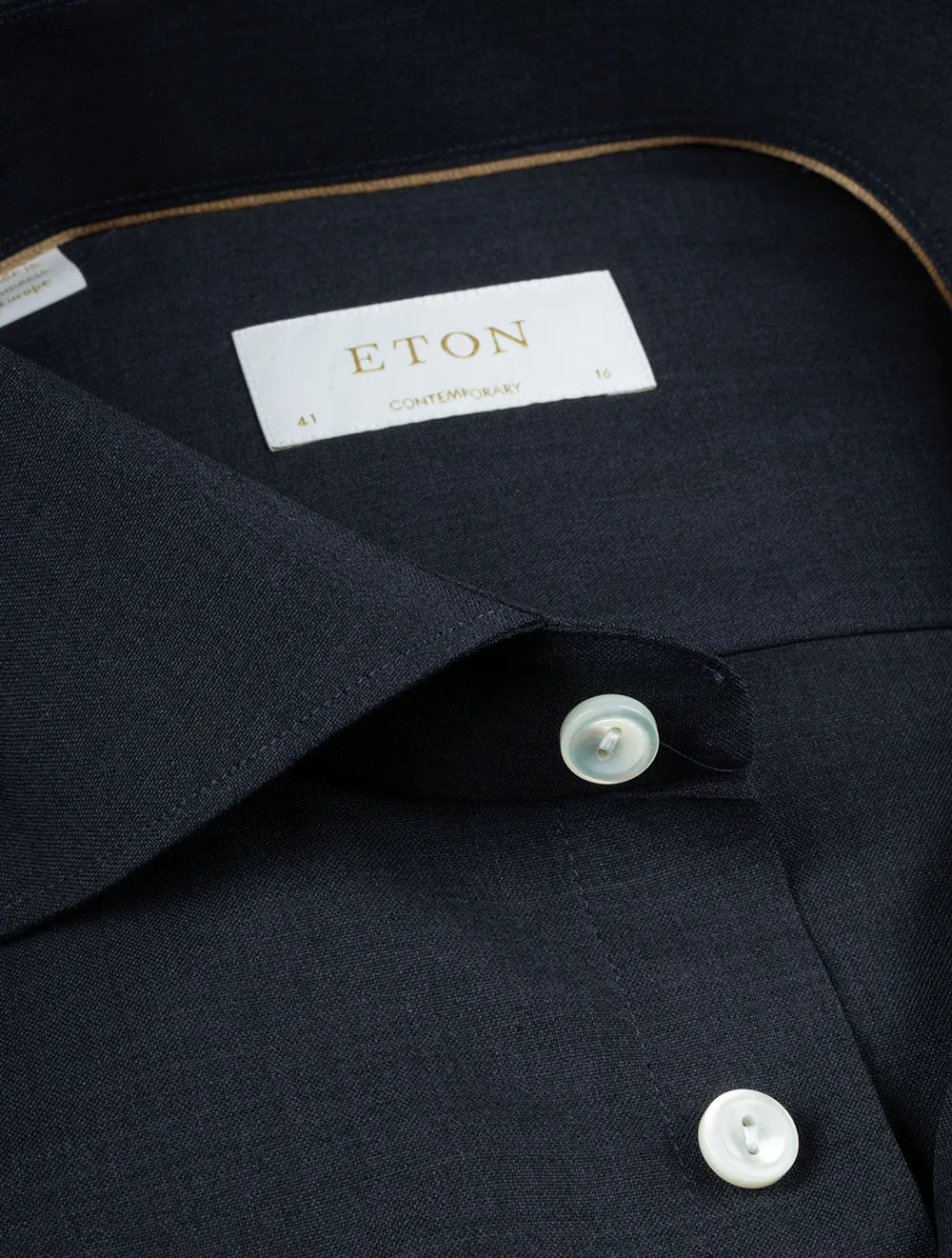 Fine Wool Contemporary Shirt Navy