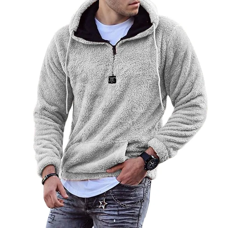 Fuzzy Sweatshirt With Stand-up Collar