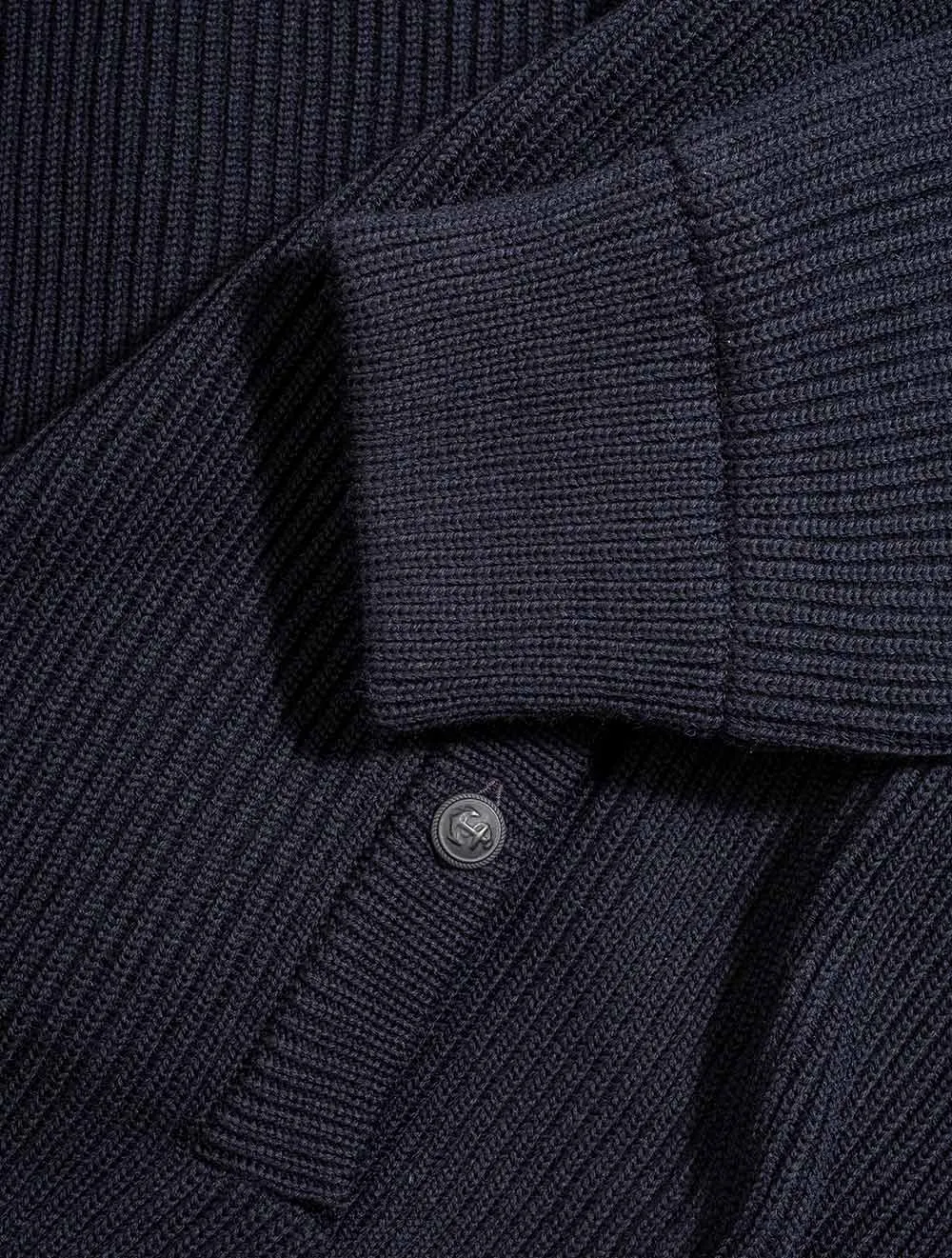 Heavy Knit Full Zip Knitwear Navy