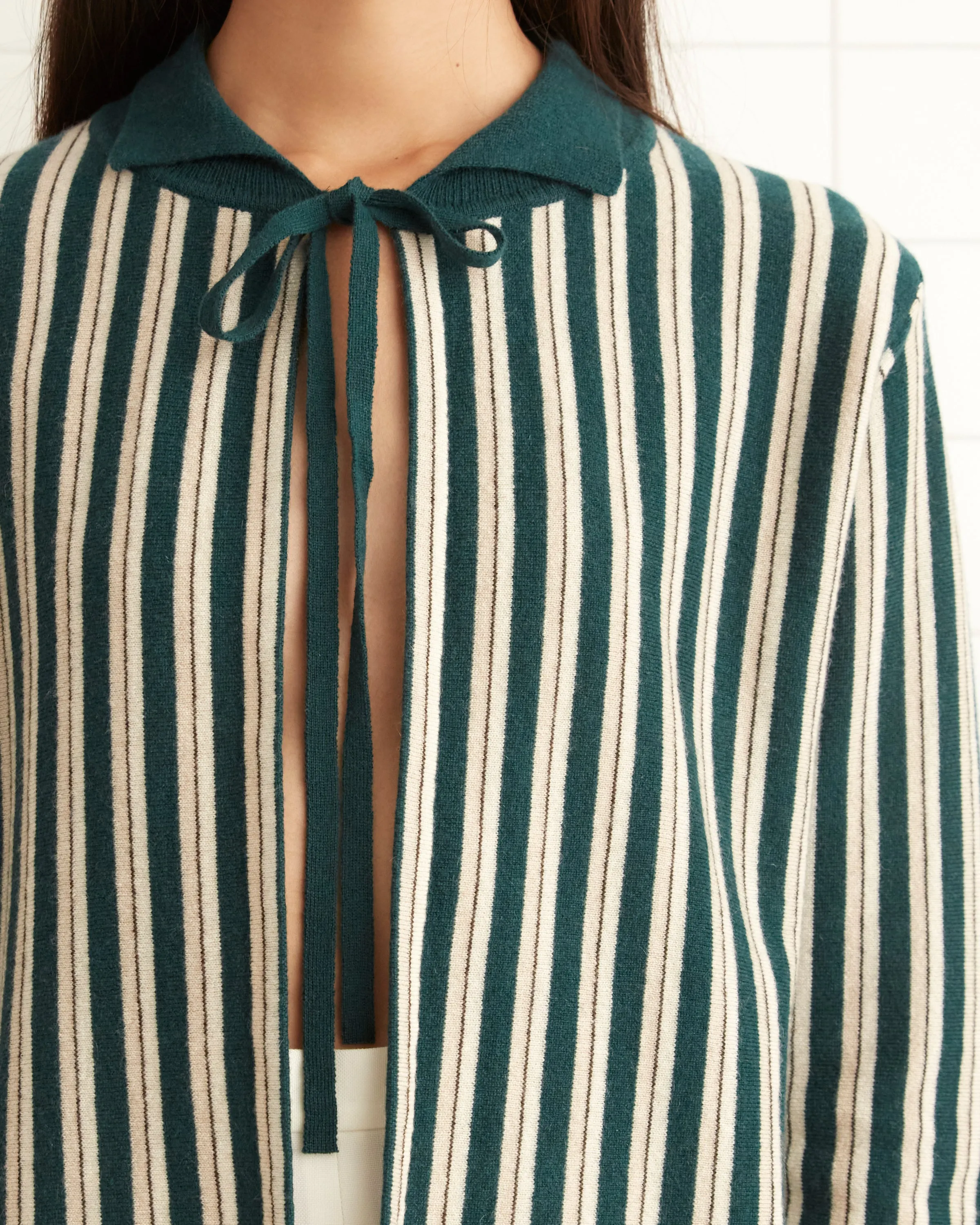 Hogan Stripe Cardigan - Green