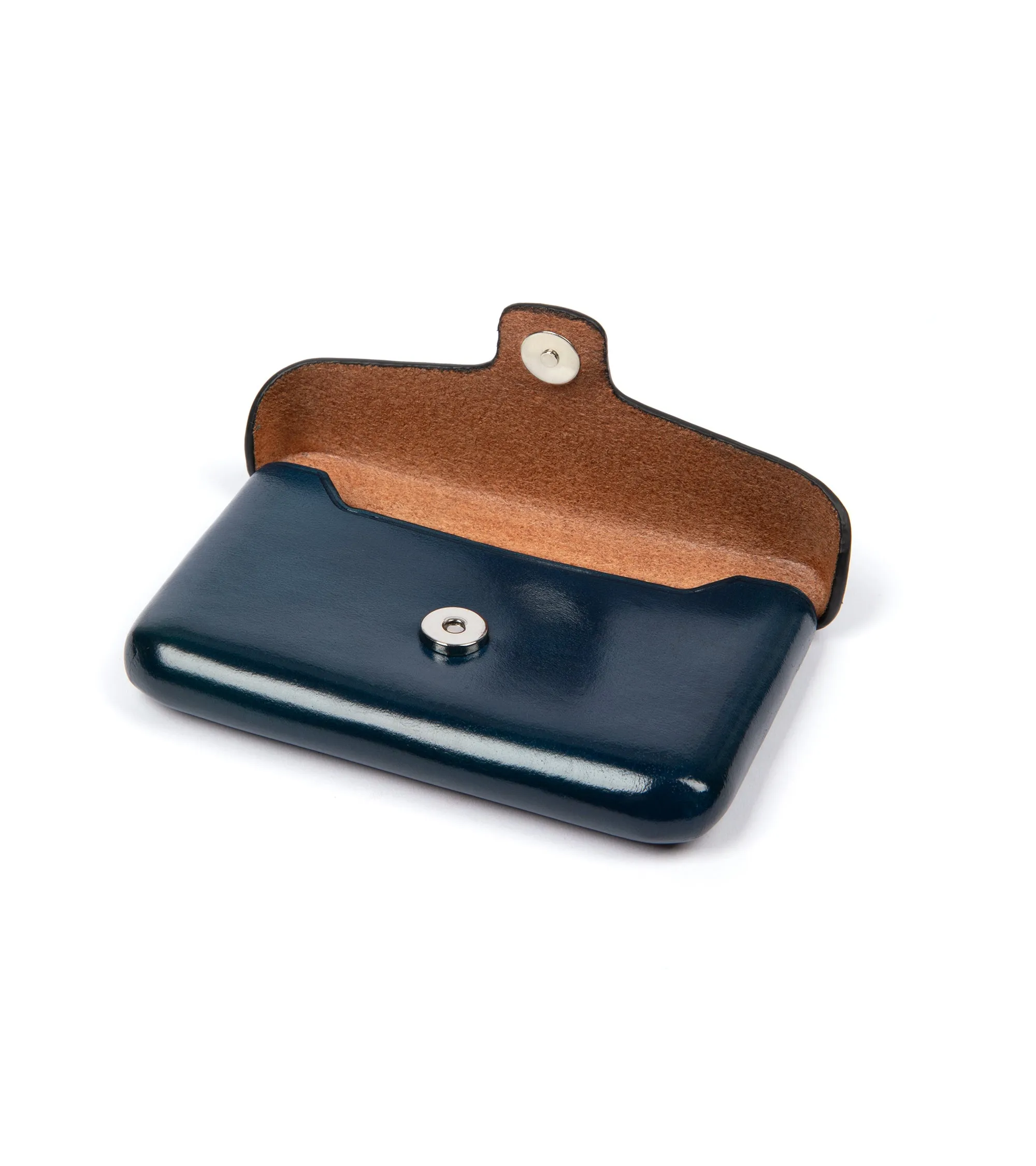 Il Bussetto Leather Magnetic Card Holder: Bright Blue