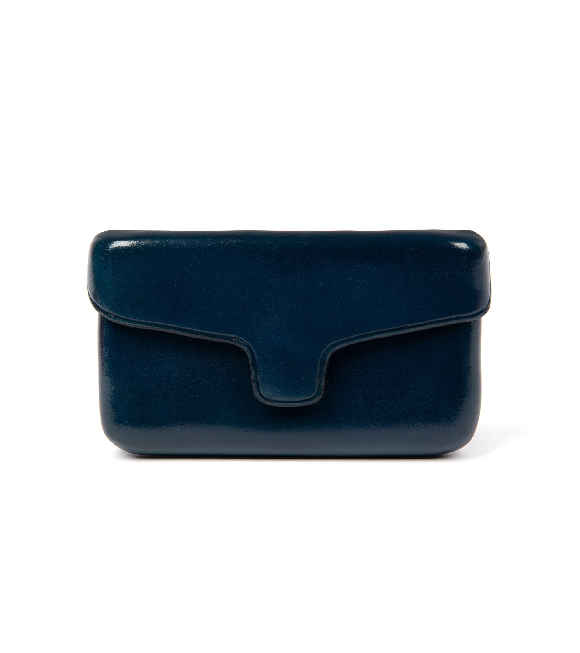 Il Bussetto Leather Magnetic Card Holder: Bright Blue