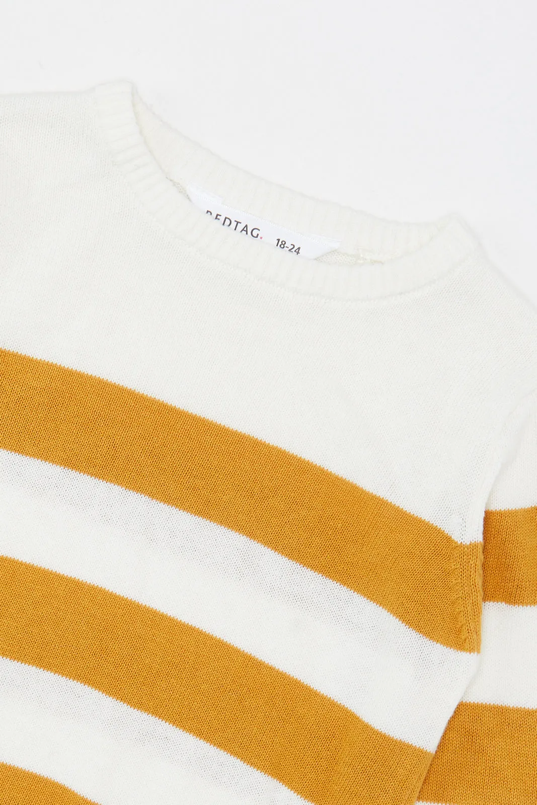 Infant Boys White And Mustard Pullover