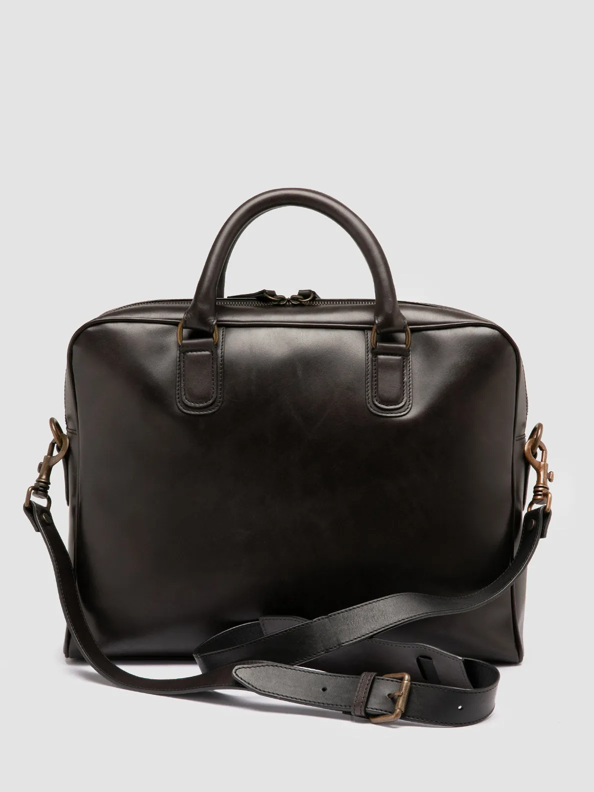 JEROME 002 - Black Leather Briefcase