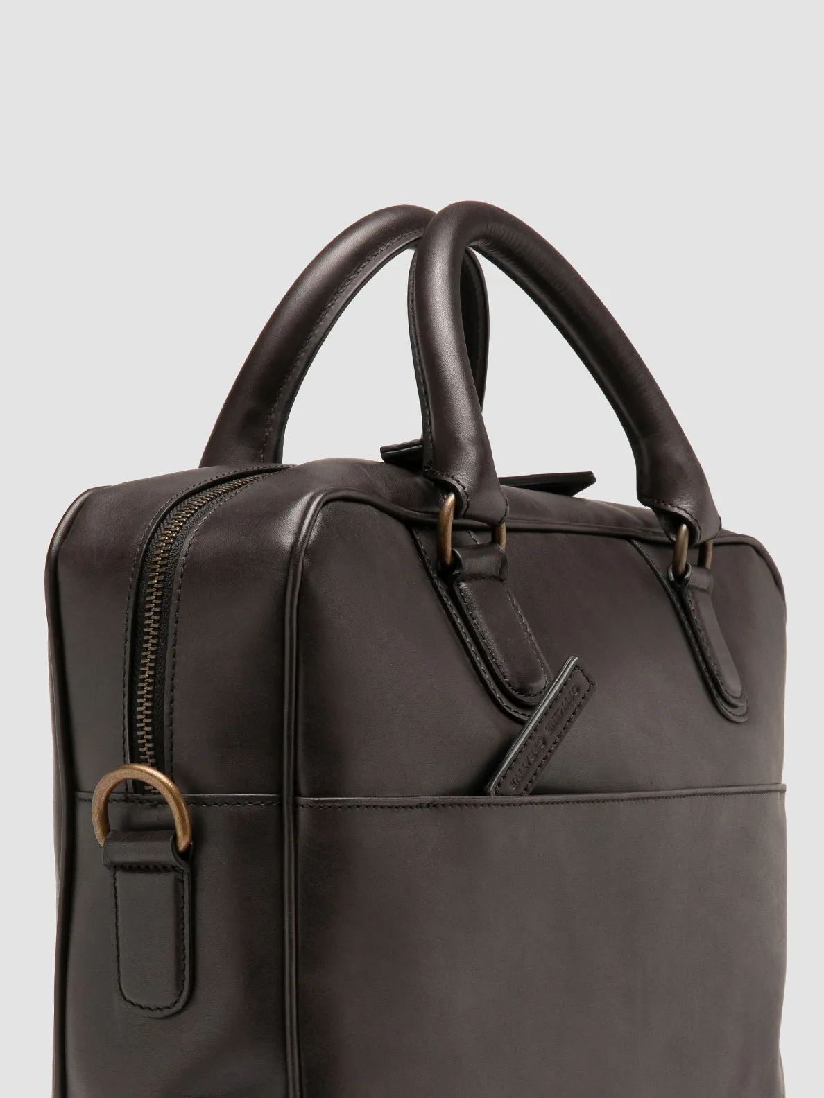 JEROME 002 - Black Leather Briefcase