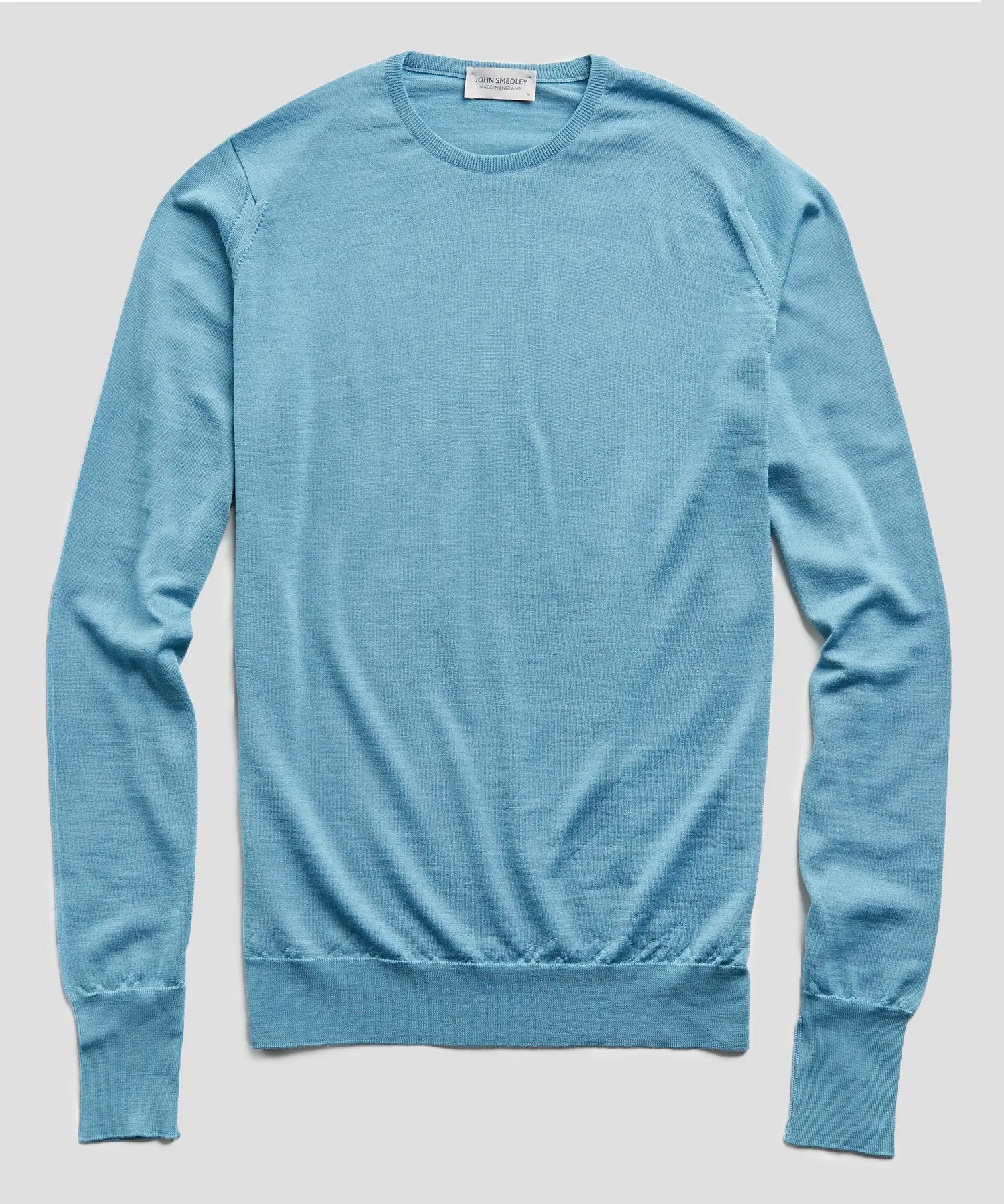 John Smedley Easy Fit Crewneck Merino Sweater in Glimpse Blue