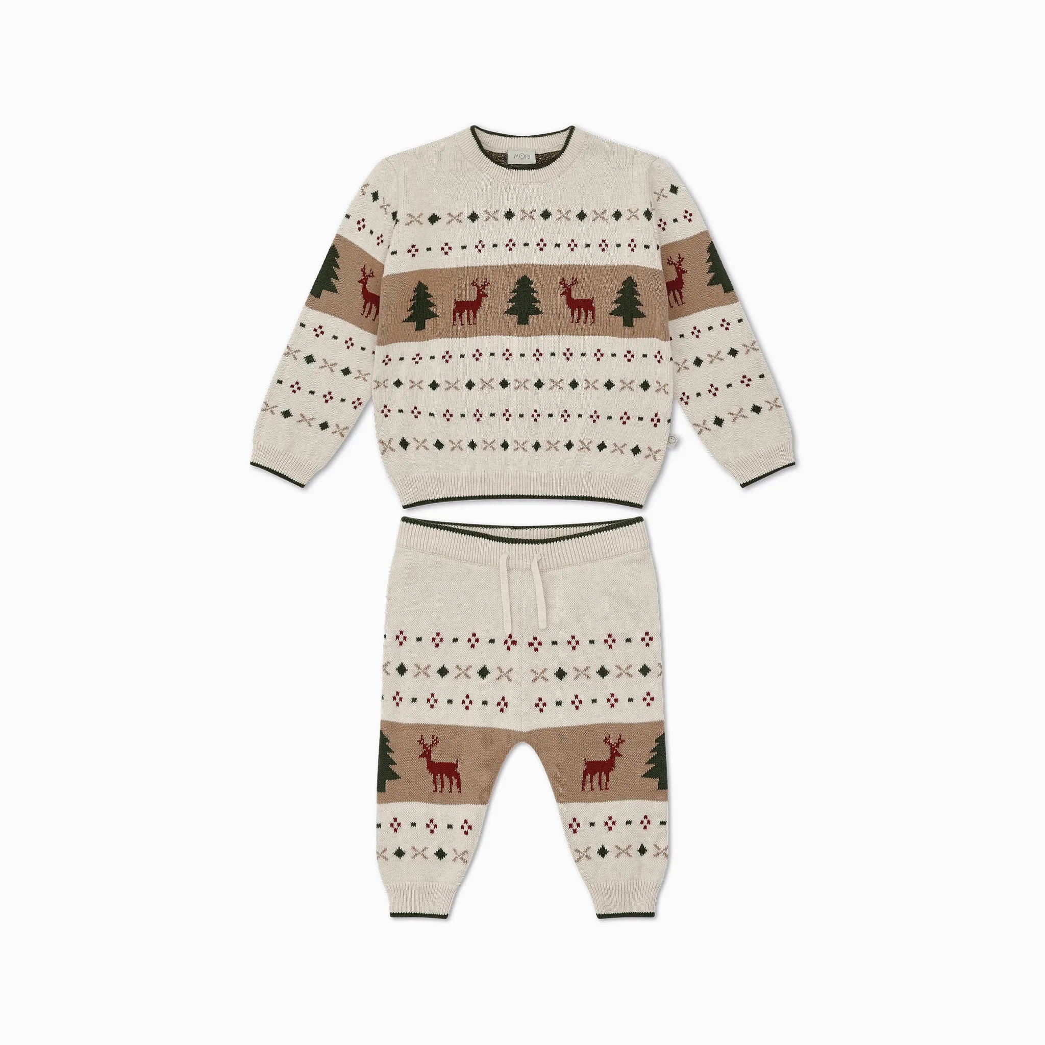 Knitted Fair Isle Jumper & Joggers Outfit