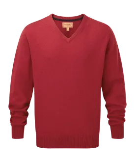 Lambswool V Neck - Bordeaux