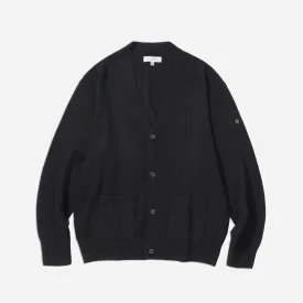 LAMBSWOOL V-NECK CARDIGAN - BLACK