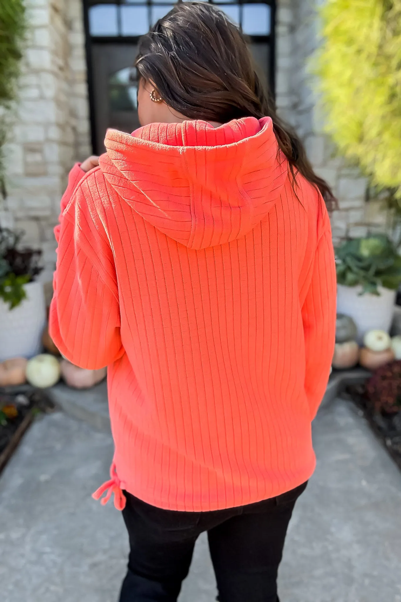 Live For The Frill Hot Coral Pullover