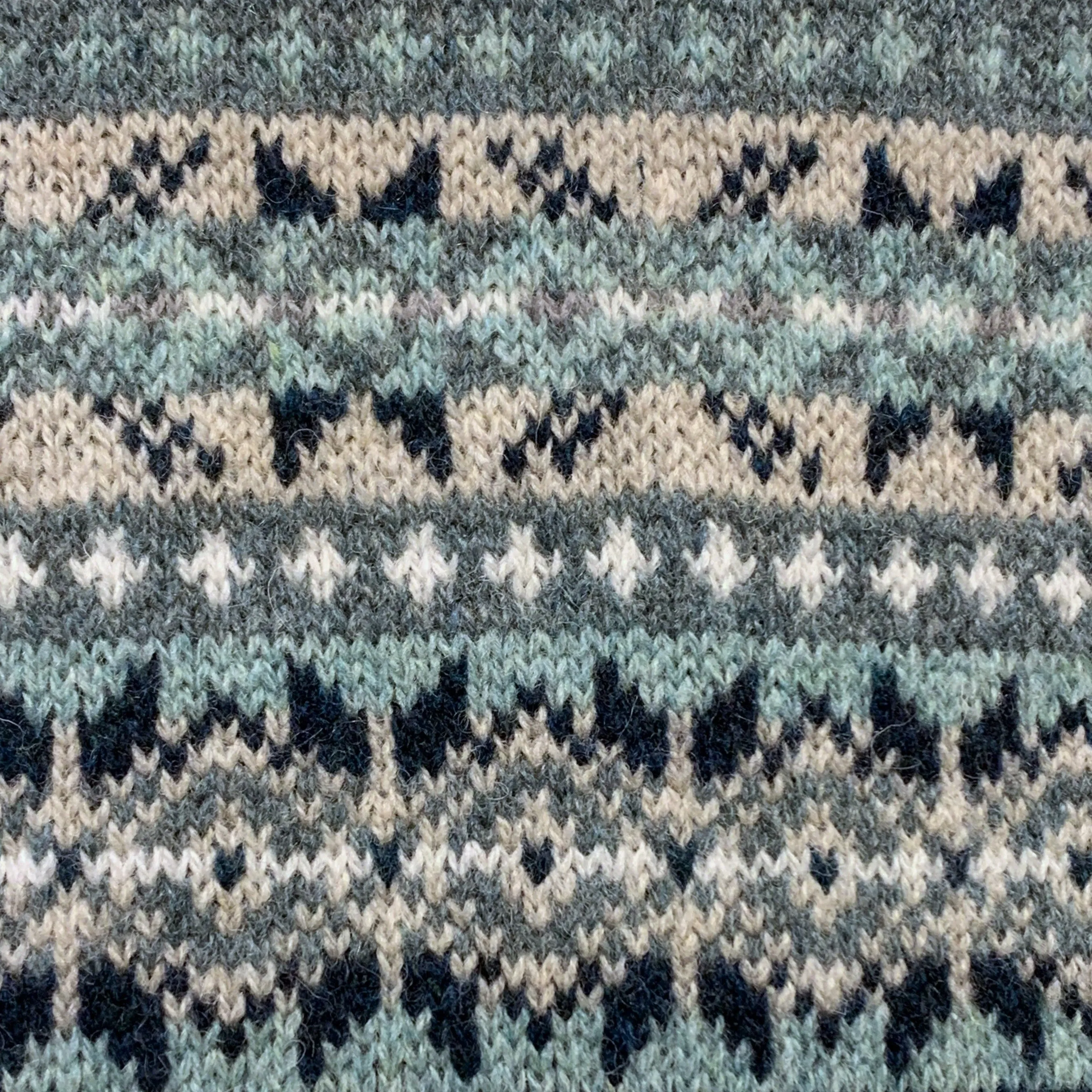 Men's All Over Fairisle Jumper - Graphite Green