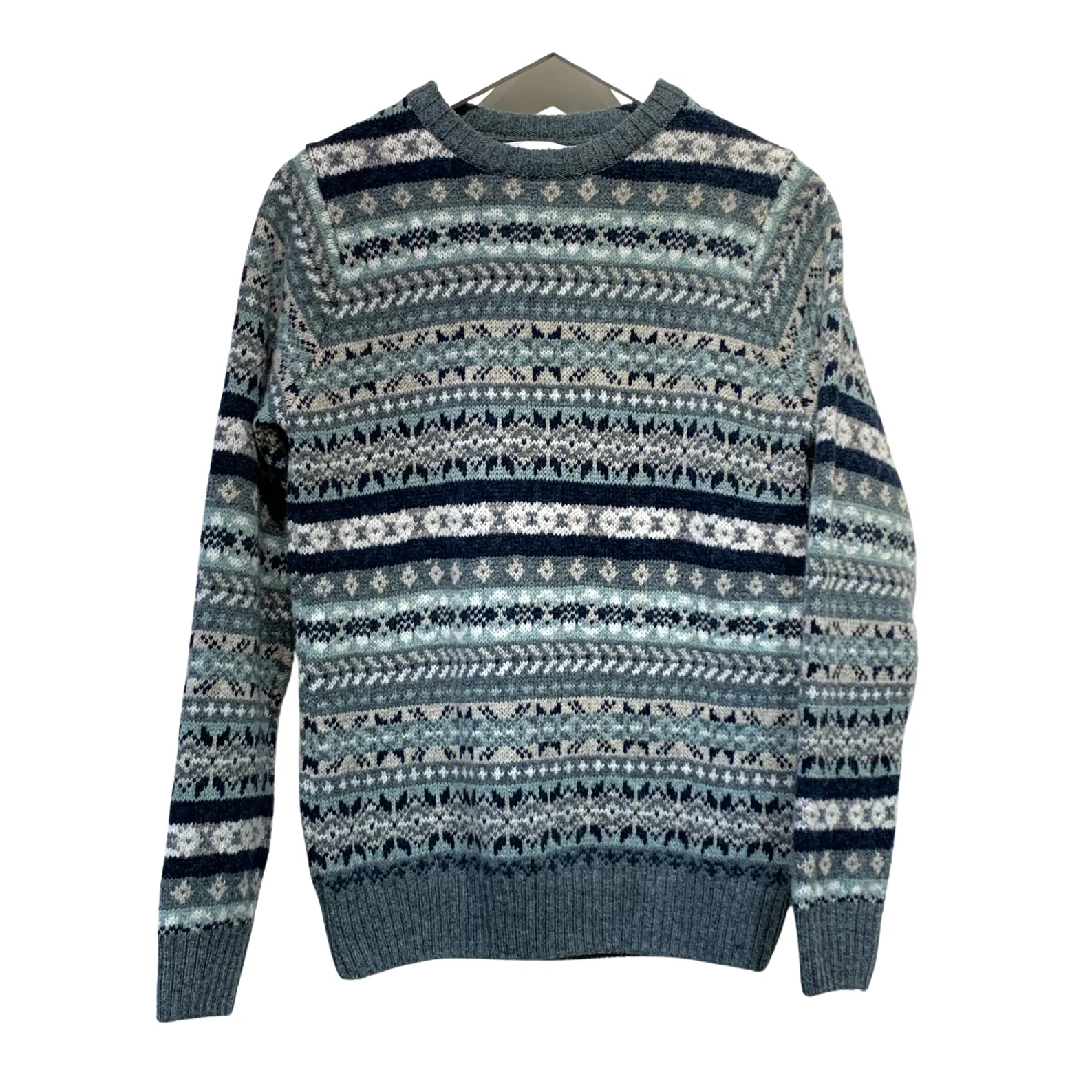 Men's All Over Fairisle Jumper - Graphite Green