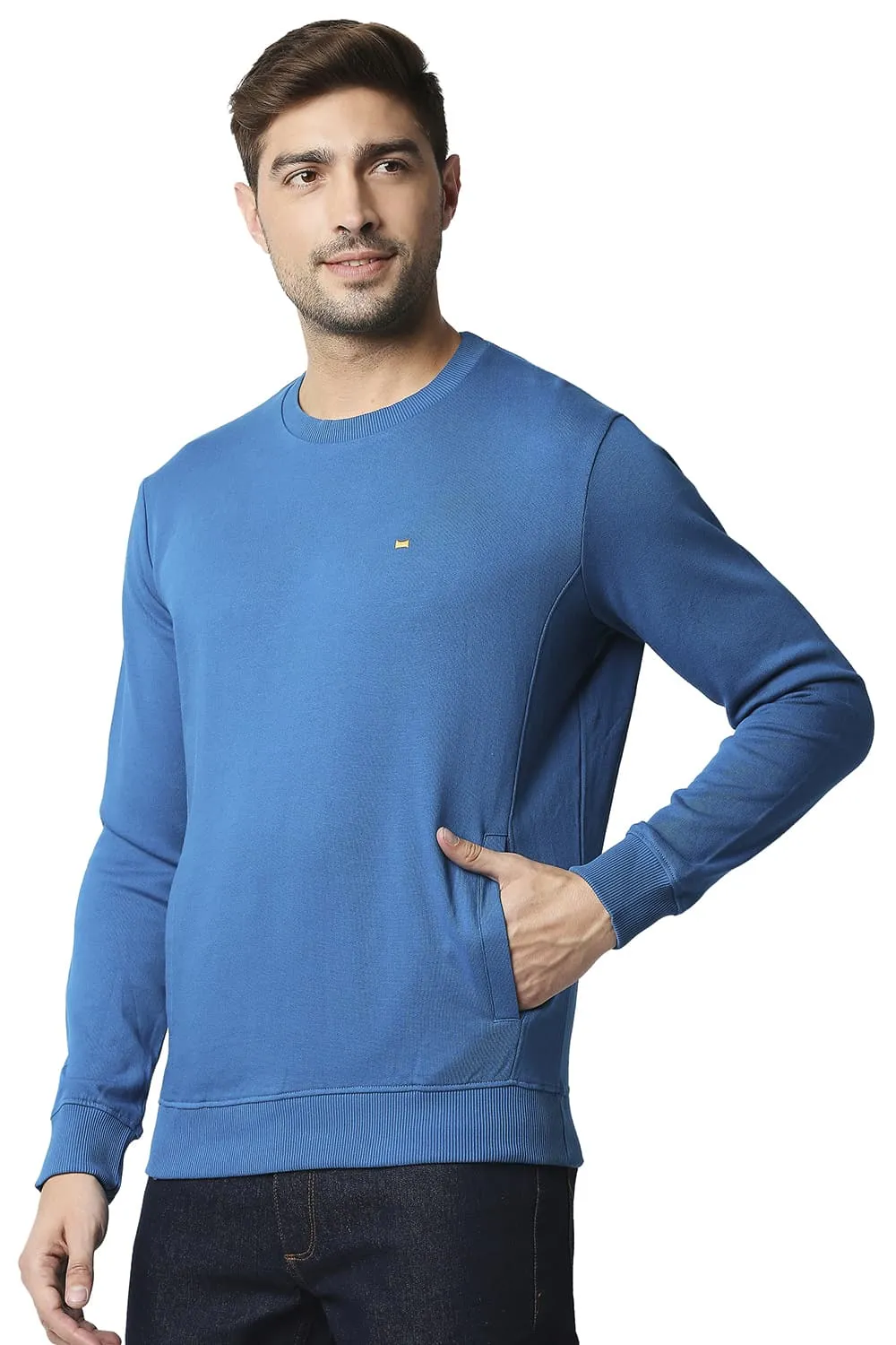 Muscle Fit Non Brushed Fleece Pullover Sweater